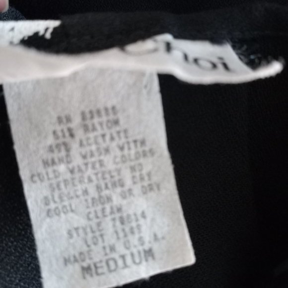 Connie Choi Women's Knee Length Shift Dress Size Medium Black Fish Print VTG - Picture 9 of 9